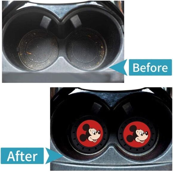 Mickey Mouse Car Cup Coasters in Black set of 2 NWT - Picture 2 of 7